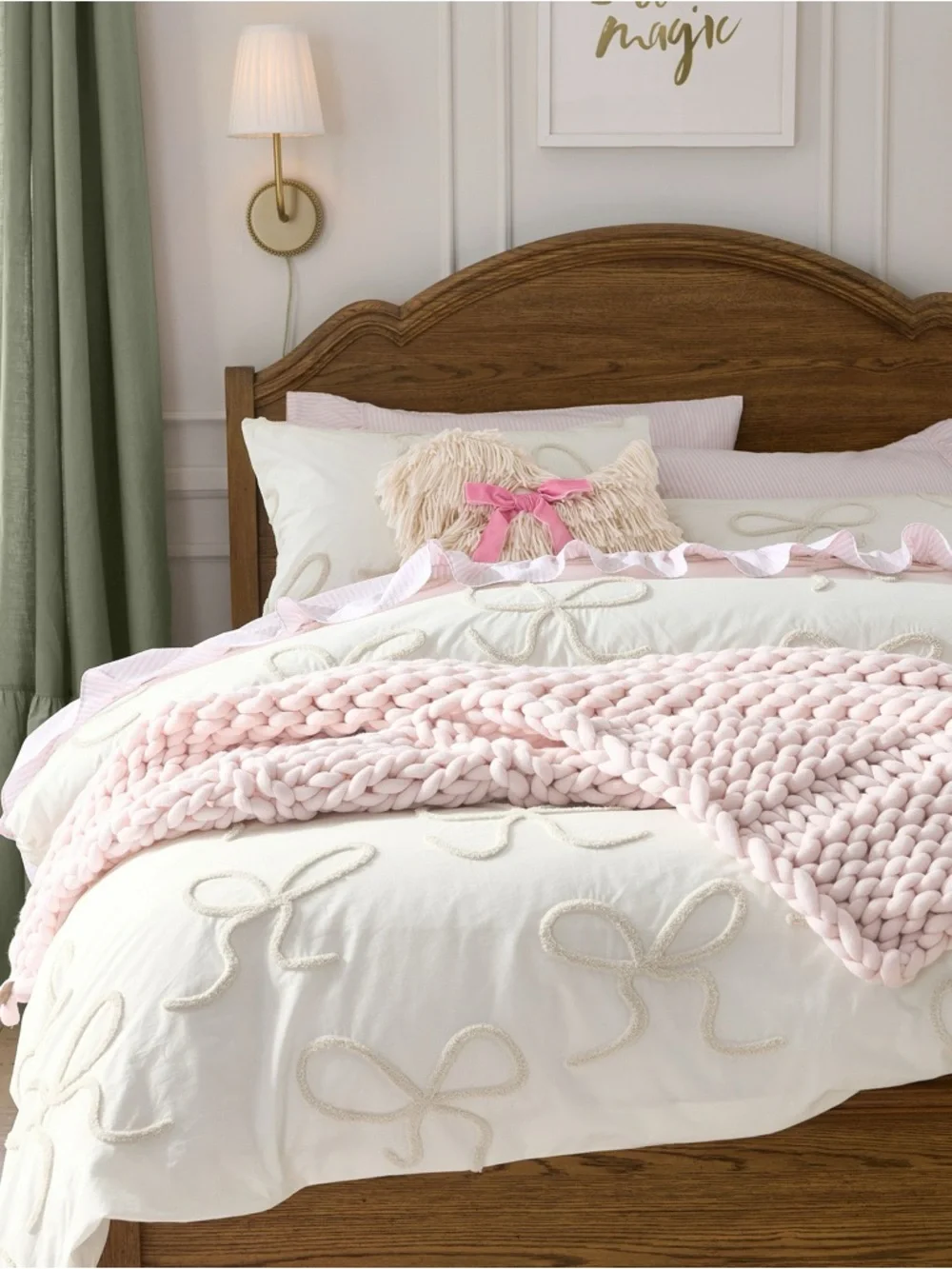 🎀 BRAND NEW Pottery Barn Teen Chunky Knit Throw Blanket - powdered blush